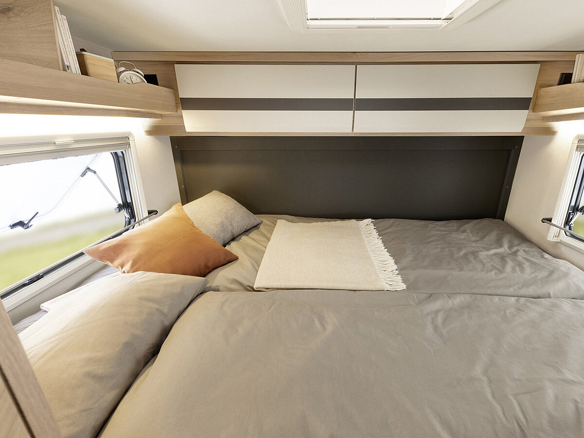 Dethleffs Sondermodell Globebus Active 2025 Inneneinrichtung Bett Doppelbett